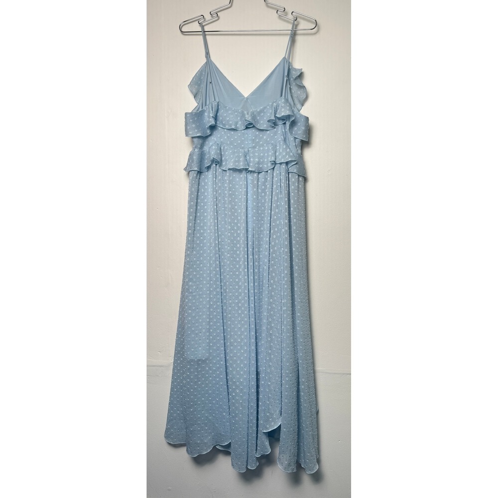 Chelsea28 Blue Swiss Dot Ruffle Handkerchief Hem Midi Dress Womens Size‎ Medium - Picture 5 of 6